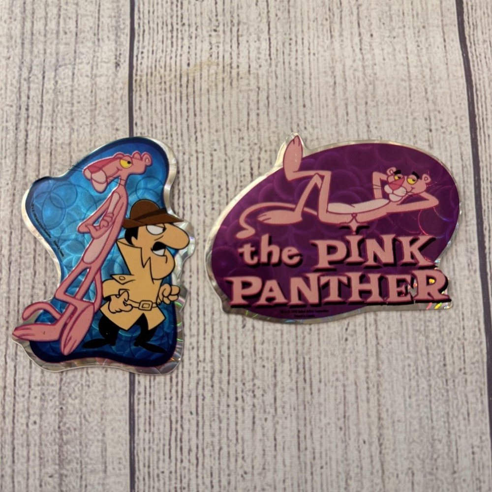 Vintage 90s Stickers Pink Panther Cartoon Prism Vending Machine Stickers 1998